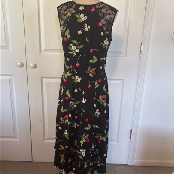 Chic Black Cherry and Floral High-Low Dress - Picture 6 of 9
